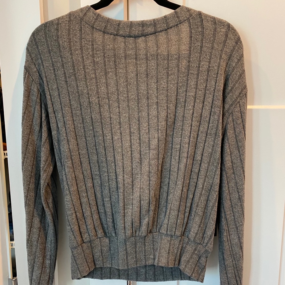 Grey sweater open back